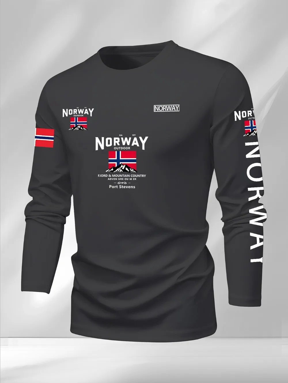 Norwegisches Muster 3D-Druck Sport Schnelltrocknend Atmungsaktiv Herren Langarm-T-Shirt Outdoor Freizeit Streetwear Eltern-Kind-Kleidung – Detail 2