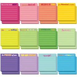 12 Pcs Inspirational Sticky Notes with Lines Cute Motivational Sticky Note Pad Appreciation Sticky Notes Gifts for Women Coworke