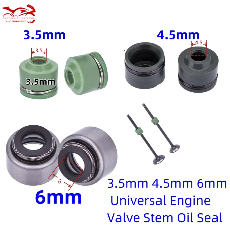 

3.5mm 4.5mm 5mm 6mm Universal Motor Engine Valve Stem Oil Seal For Yamaha XT TTR TW 225 For KT/M BMW Kawasaki SUZUKI HONDA CB400