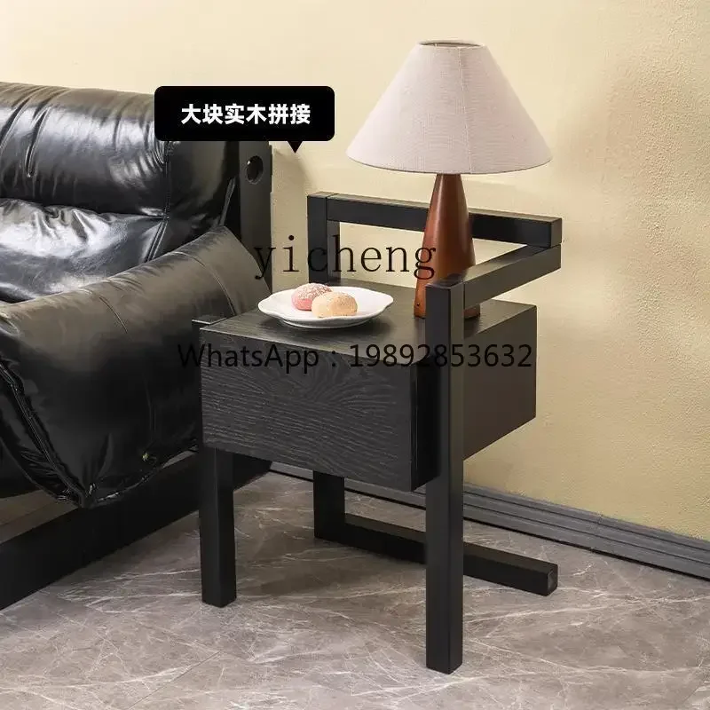 A1 solid wood bedside table small ultra-narrow bedroom locker storage cabinet sofa small side table