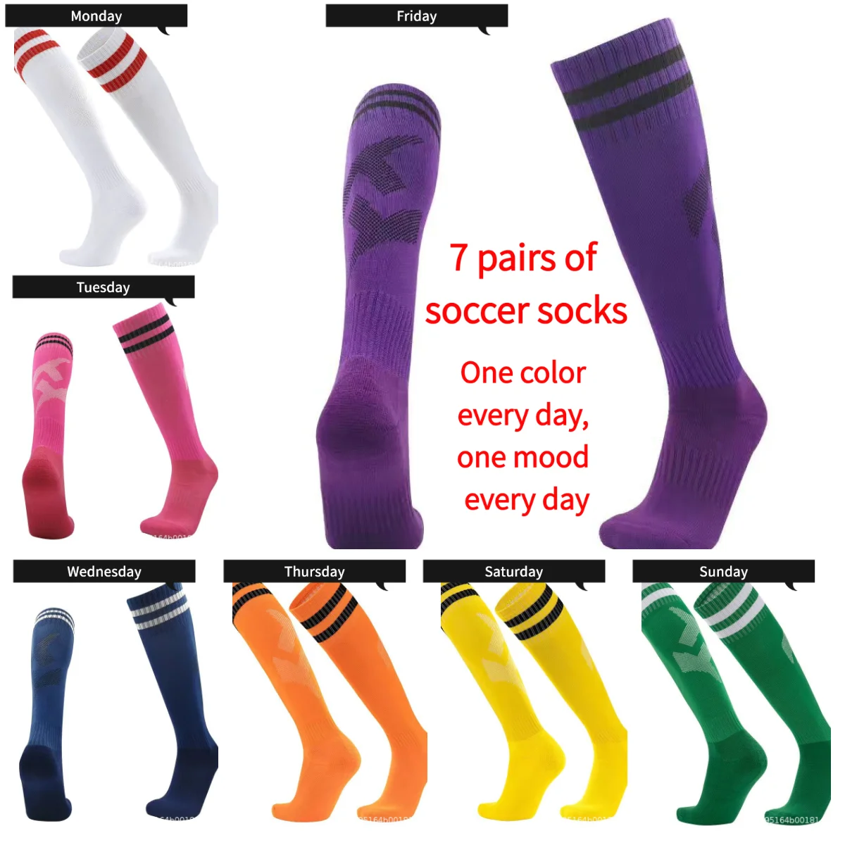 

Soccer Socks Long Thickened Towel Sole Socks Soccer Adults Sweat Absorption Anti Slip Sports Socks Striped Over Knee