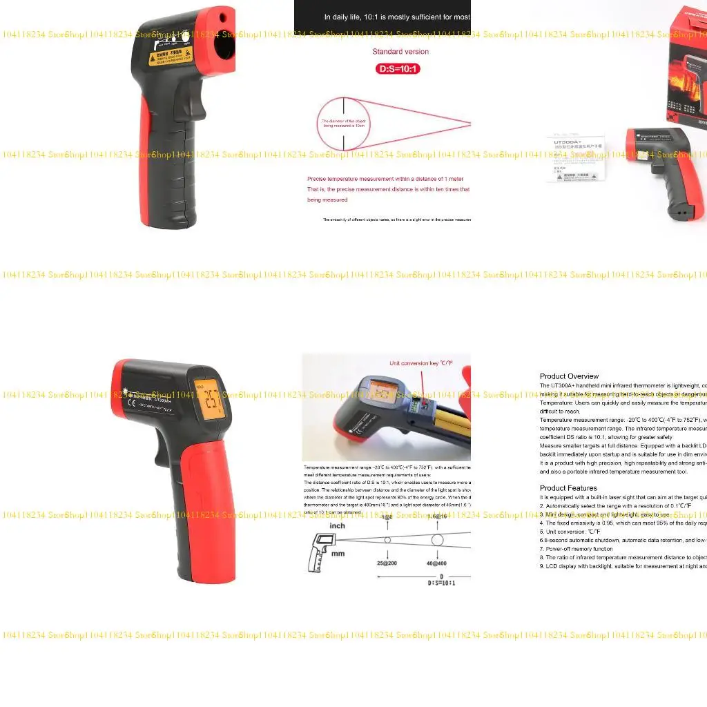 

P9FB Thermometers Handheld Temp Reader with Backlit Auto Off Digital Temperature Measurement Tool -20 to 400℃