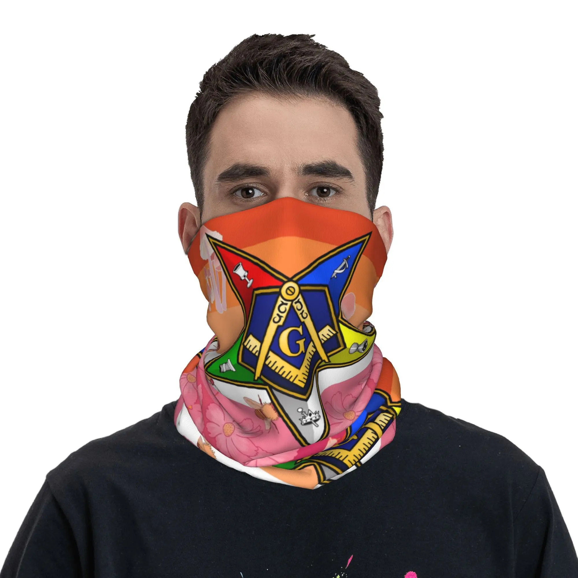 طلب مخصص للنجمة الشرقية Cottagecore مثليه فخر العلم باندانا الشتاء الرقبة التفاف وشاح الوجه للتزلج LGBT الجراب عقال