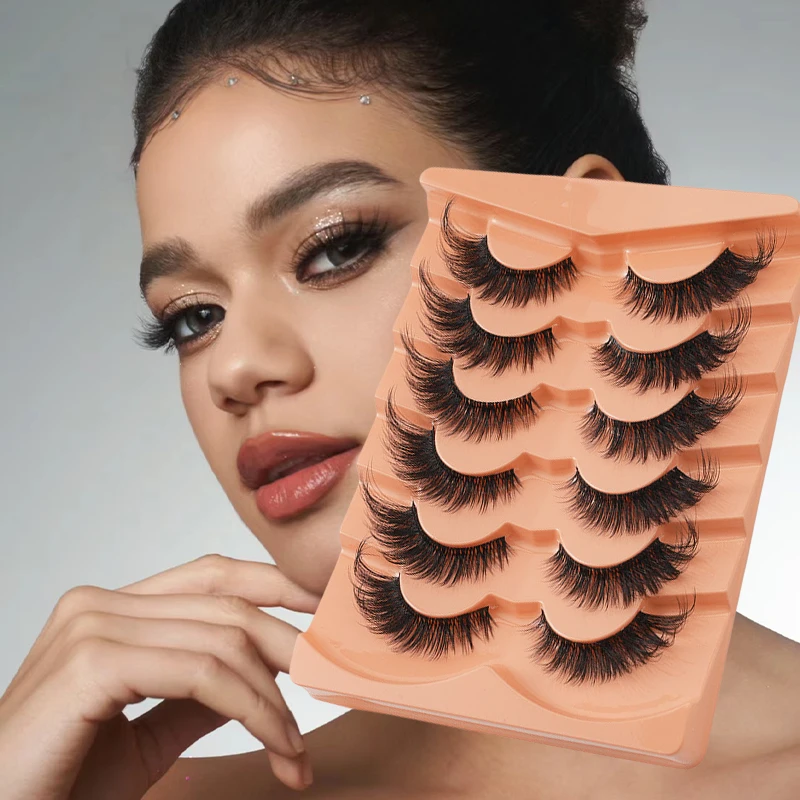 6パックアイテールエクステンデッドつけまつげ、全体厚いマンゴーアイまつげ新製品