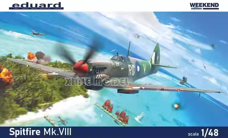 

Eduard Plastic Assembled Aircraft Model Kit 84154 Spitfire Mk. VIII WEEKEND edition 1/48