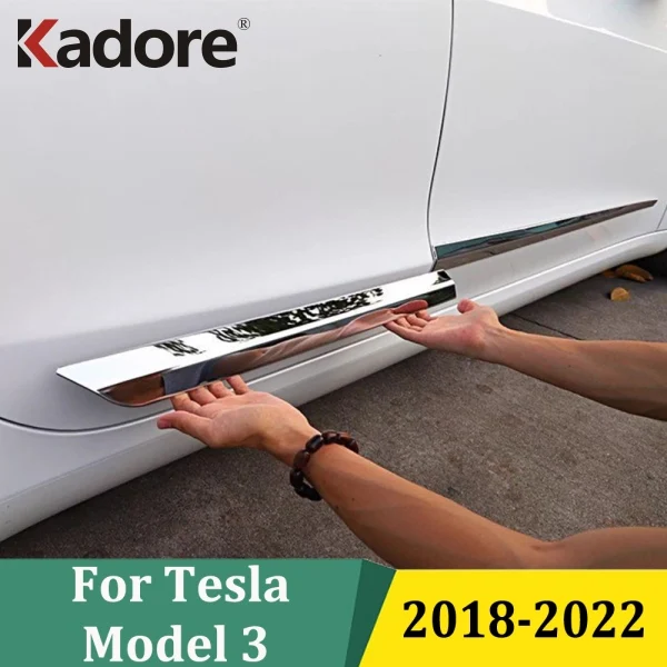 

Для Tesla Model 3 2018 2019 2020 2021 2022 Хромированная крышка корпуса боковой двери, защитная накладка, внешние аксессуары