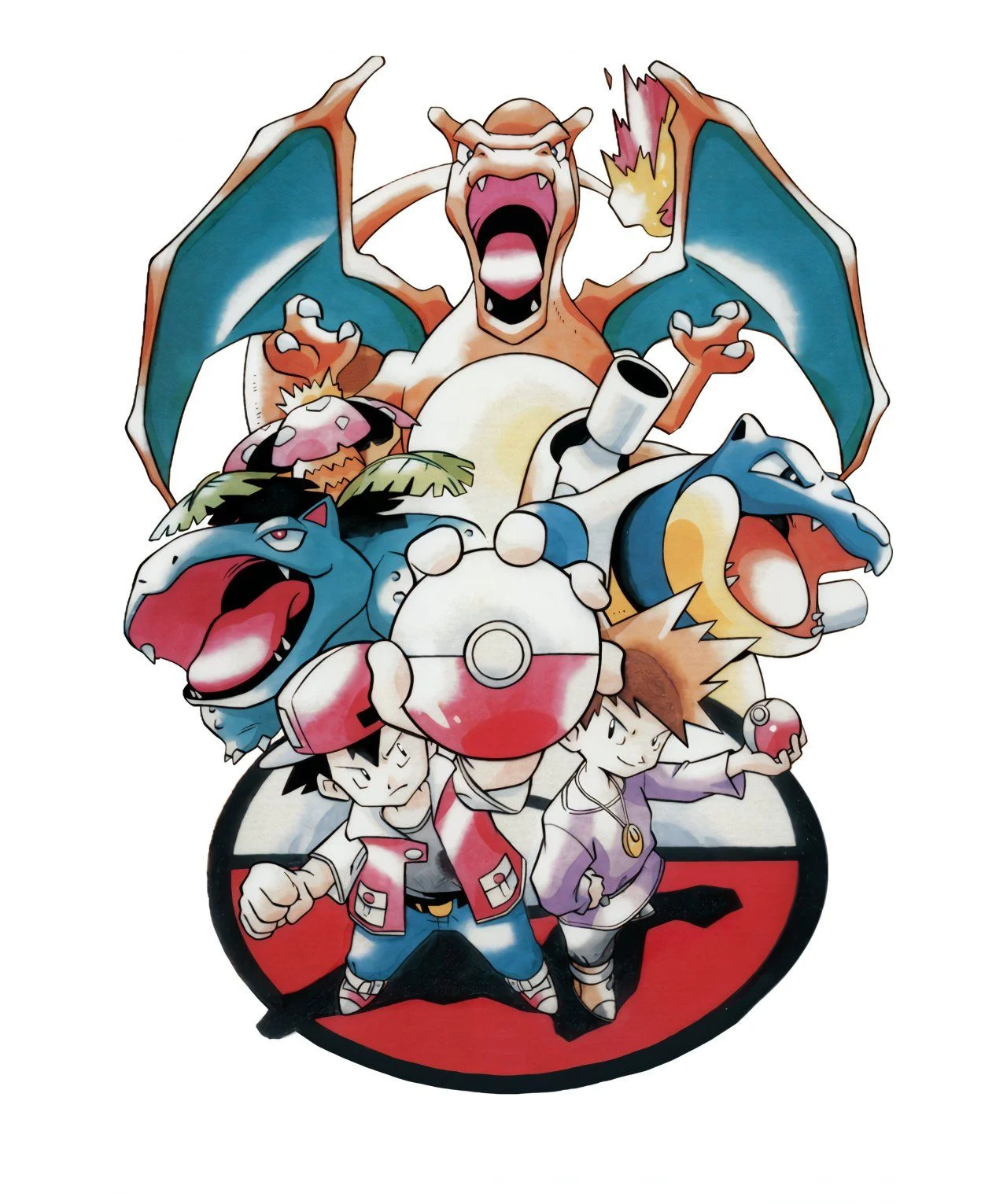 Neueste Pokémon 1995 Retro Erste Generation Drei Familienfiguren Lose Baumwoll-Kurzarmshirts für Erwachsene und Kinder – Detail 7