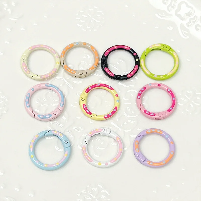 5/10pcs Paint Spring O Rings Round Carabiner Keyring Snap Buckle DIY Accessories for Keychains Bag Charms Purse Handbag Hook