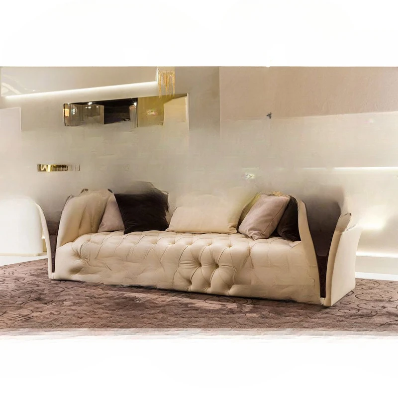 Nordic simple luxury sofa American-sized apartment zipper single double three-person sofa