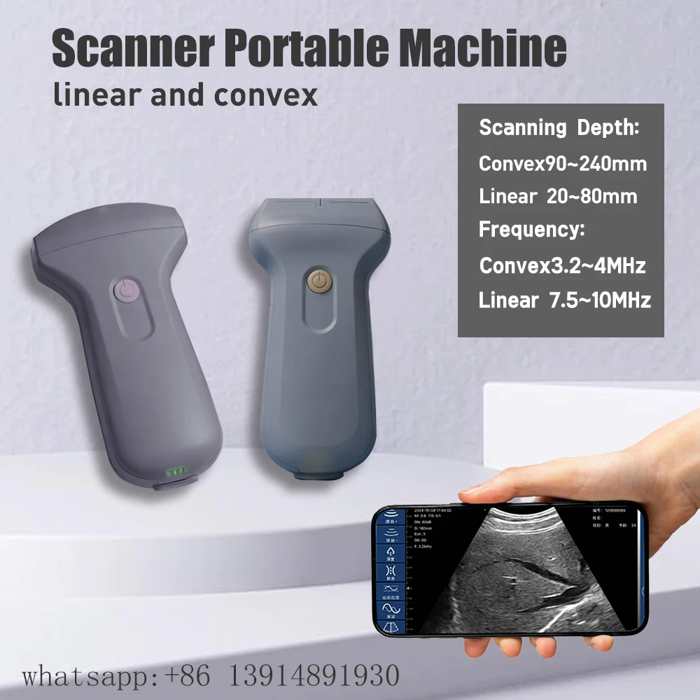 Pocket Sized USB wireless UltrasoniUltrasonic probe, Convex & Linear Dual Frequency Choices, Complete USB Cable Pack