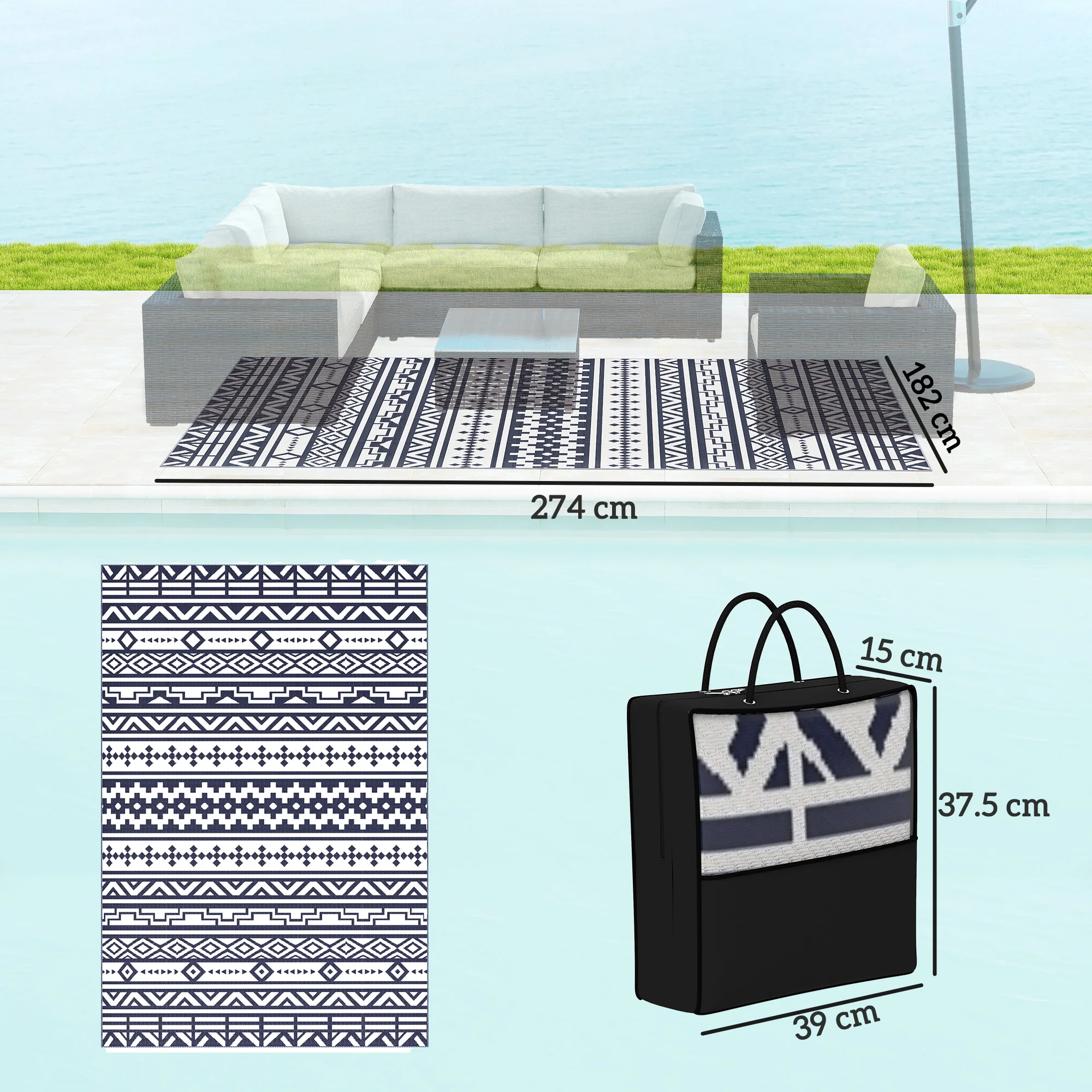 Outdoor Rug, 6' x 9' Plastic S - Interior Design Living Room recension och pris