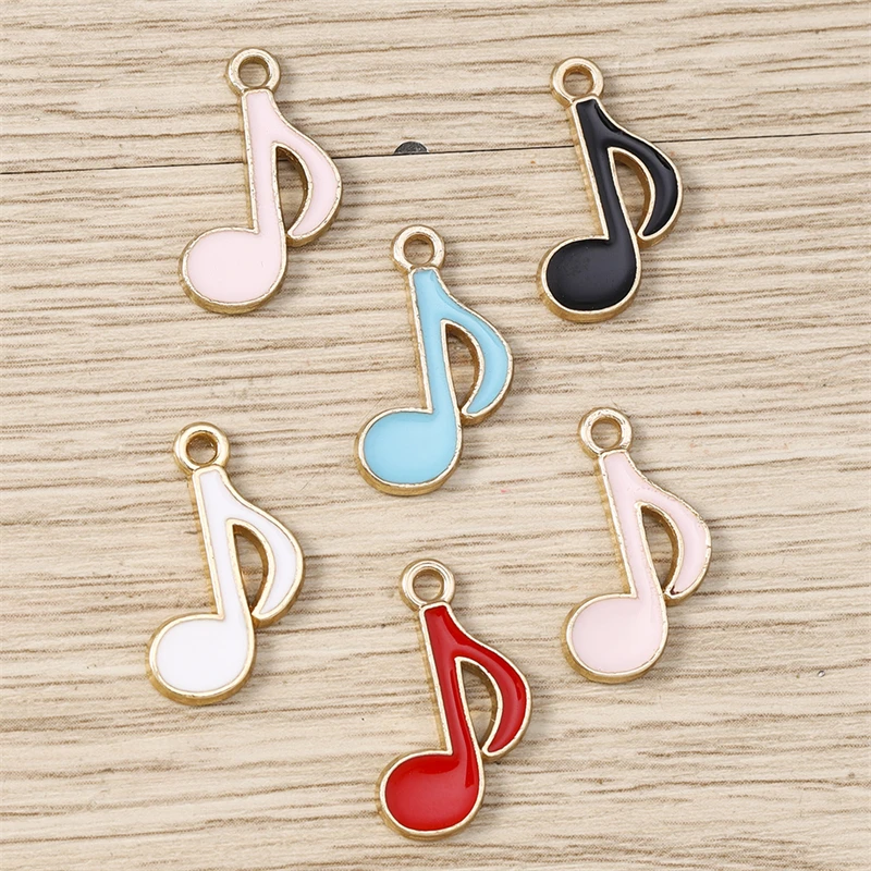 10 Stück 12x20mm Niedliche Emaille-Musiknoten-Anhänger für Schmuckherstellung Ohrringe Halsketten Armbänder DIY Bastelzubehör – Detail 8