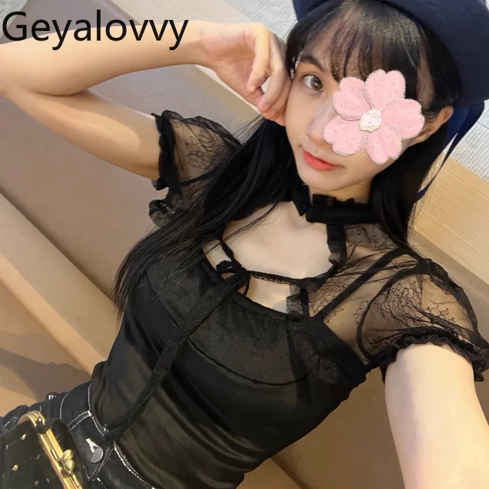 

Новинка весна-лето: милый вельветовый укороченный топ-камизоль и кружевной кардиган с коротким рукавом в японском стиле Pure Desire, универсальные топы