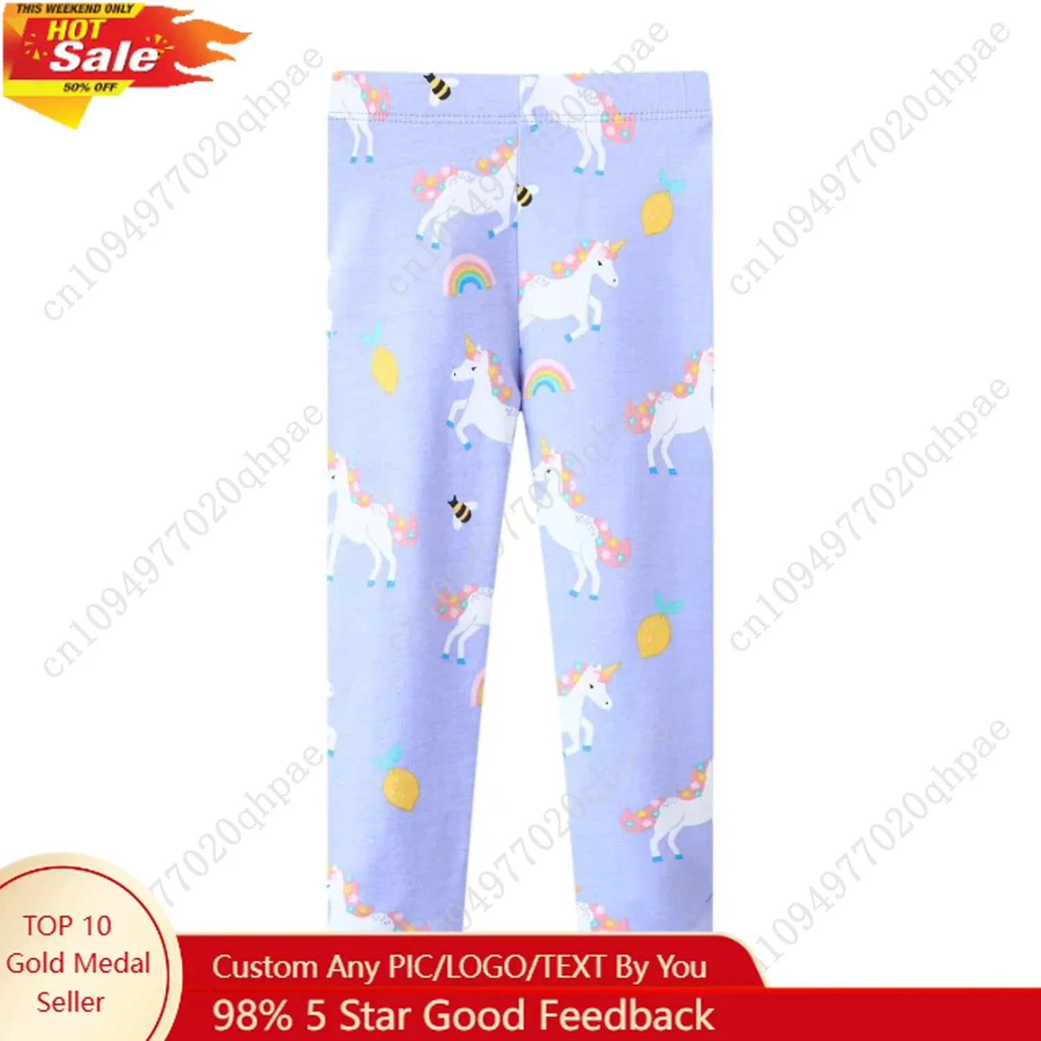 

Jumping Meters 2-7T Unicorns Autumn Spring Girls Leggings Pants Print Full Length Girls Baby Skinny Pencil Pants