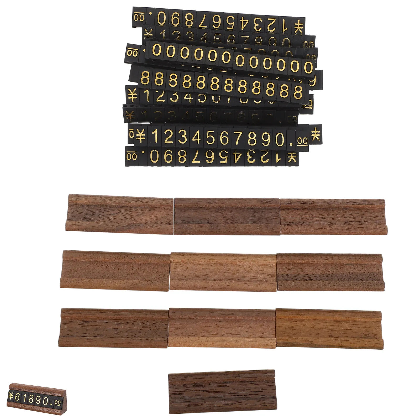 10Sets Jewelry Price Display Cube Premium Wood Plastic Retail Store Tags Number Price Blocks for Boutique Mall Counter Pricing