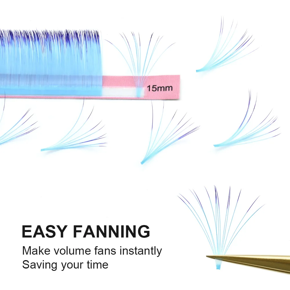 NAGARAKU Color Ombre Easy Fanning Eyelash Extension Autofan Fast Bloom Self Flowering Volume Fan Makeup False Eyelashes