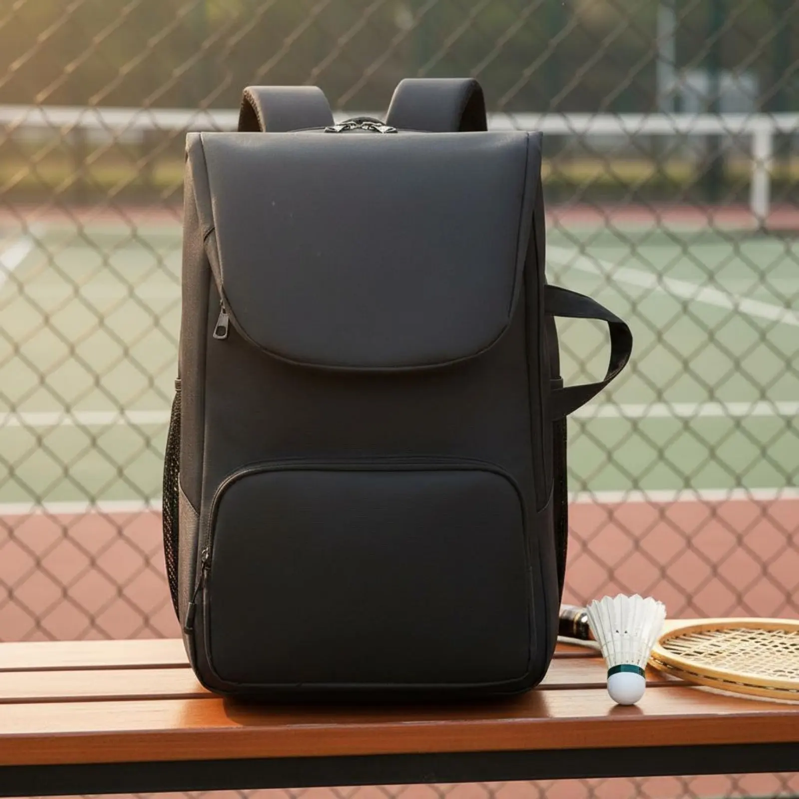 Tennis Racket Backpack Tear-Resistant Badminton Racket Bag Multi-Use Sports Backpack Wet and Dry Storage Lightweight for Travel