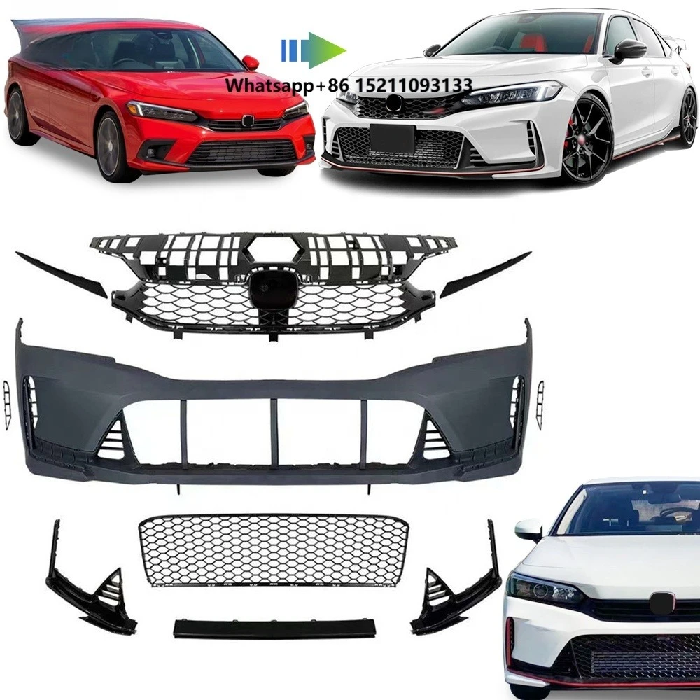 Modified Front Body Kit Upgrade TYPE-R  for H-ONDA CIVI-C 2022 Complete Front Bumper Assembly