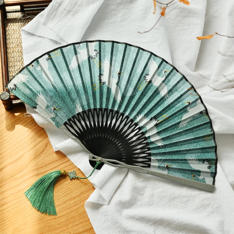 

Antique Aluminum Alloy Folding Fan for Men and Women's Chinese Style Folding Fan Carrying Hanfu Qipao Dance Show Classical Fan