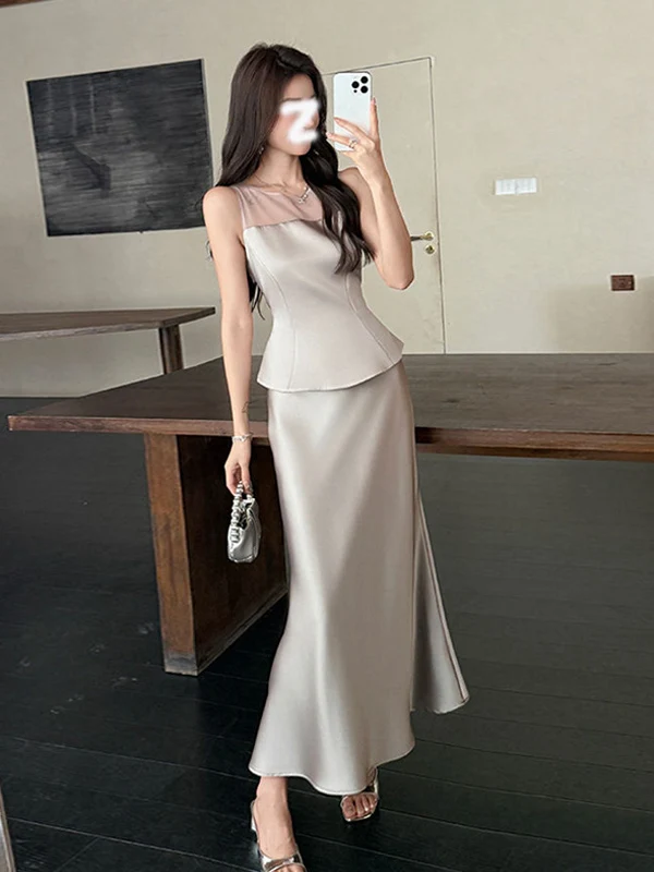 

Stylish Half-Skirt Set Women's Fashion Design Slimming Beautiful Goddess Top Bottoms Summer 2025 New Arrival Trendy