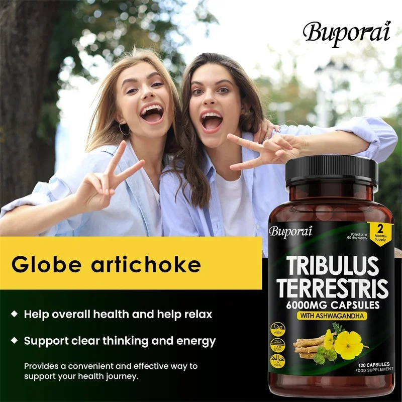 Tribulus Terrestris 6000mg - يعزز صحة الجهاز العصبي وكتلة العضلات وتعزز مستويات الطاقة، ويحافظ على الرفاهية بشكل عام