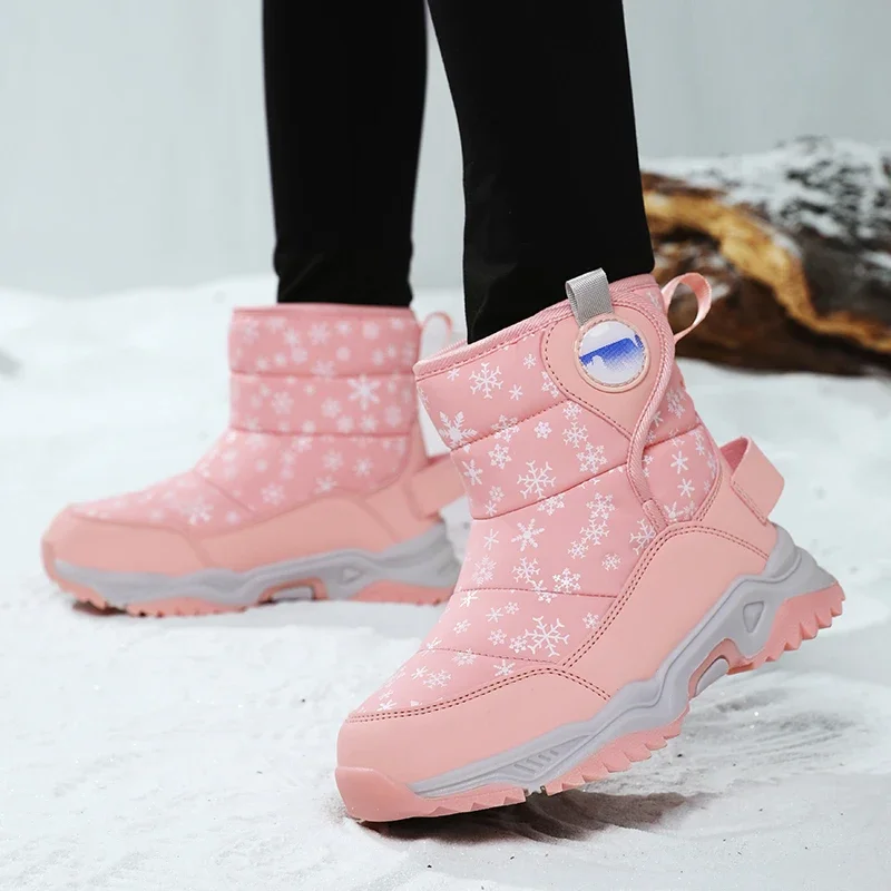 New Kids Hot Sell Children Snow Boots For Boys Winter Fashion Sneakers Girls Boots Warm Snow Boots Sport Fashion Leather Shoes