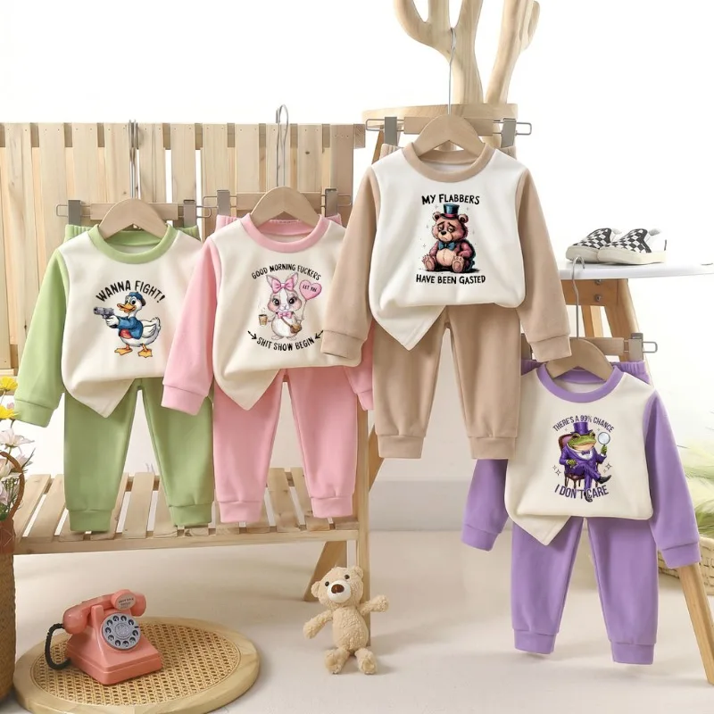 2026 autumn  new children's pajamas, soft cloud texture velvet pajamas, antibacterial and non allergic,Naked Home Clothing