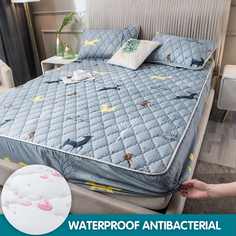 Waterproof Quilted Mattress Protector Cover Elastic Fitted Sheet 135x190,Antibacteria Skin-friendly,No Pillowcase