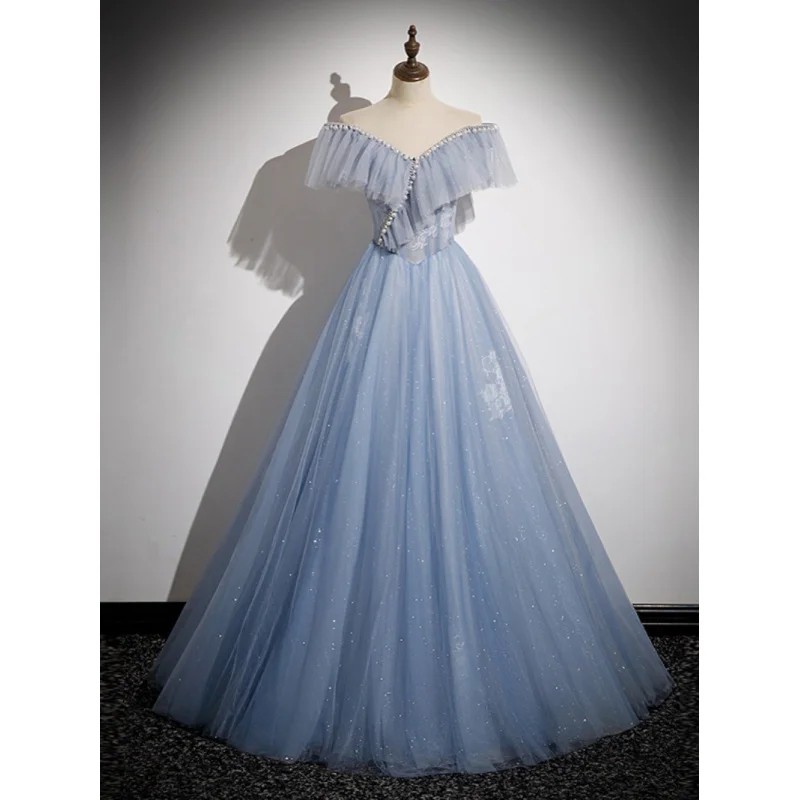 abito-da-sera-per-le-donne2025new-blue-niche-high-end-sense-cerimonia-per-adulti-luce-di-lusso-high-end-host-compleanno-abito-da-damigella-d'onore