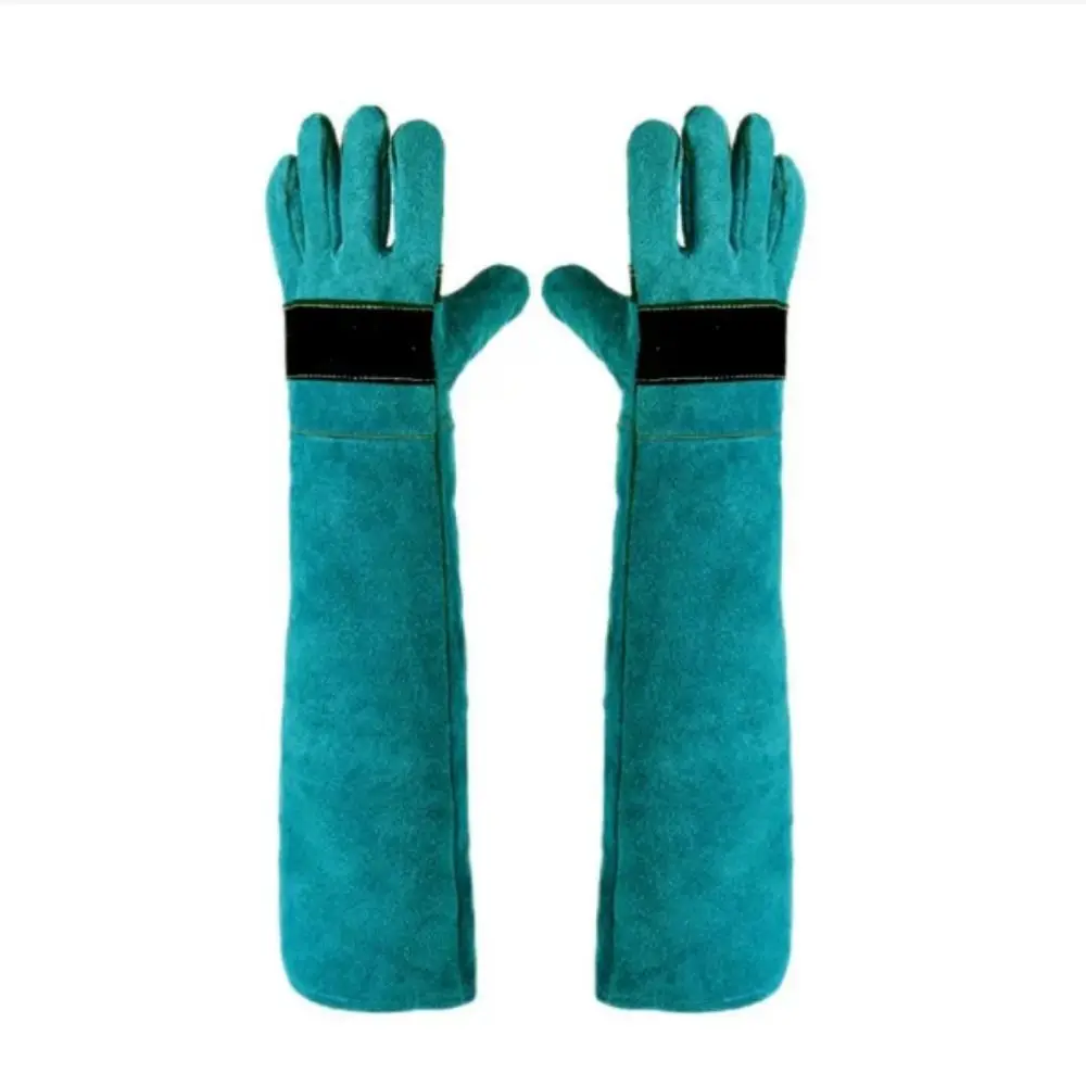 

1 pair Anti-Scratch Anti-Scratch Protective Gloves Wear-resistant Leather Pet Handling Gloves Green Bite-resistant
