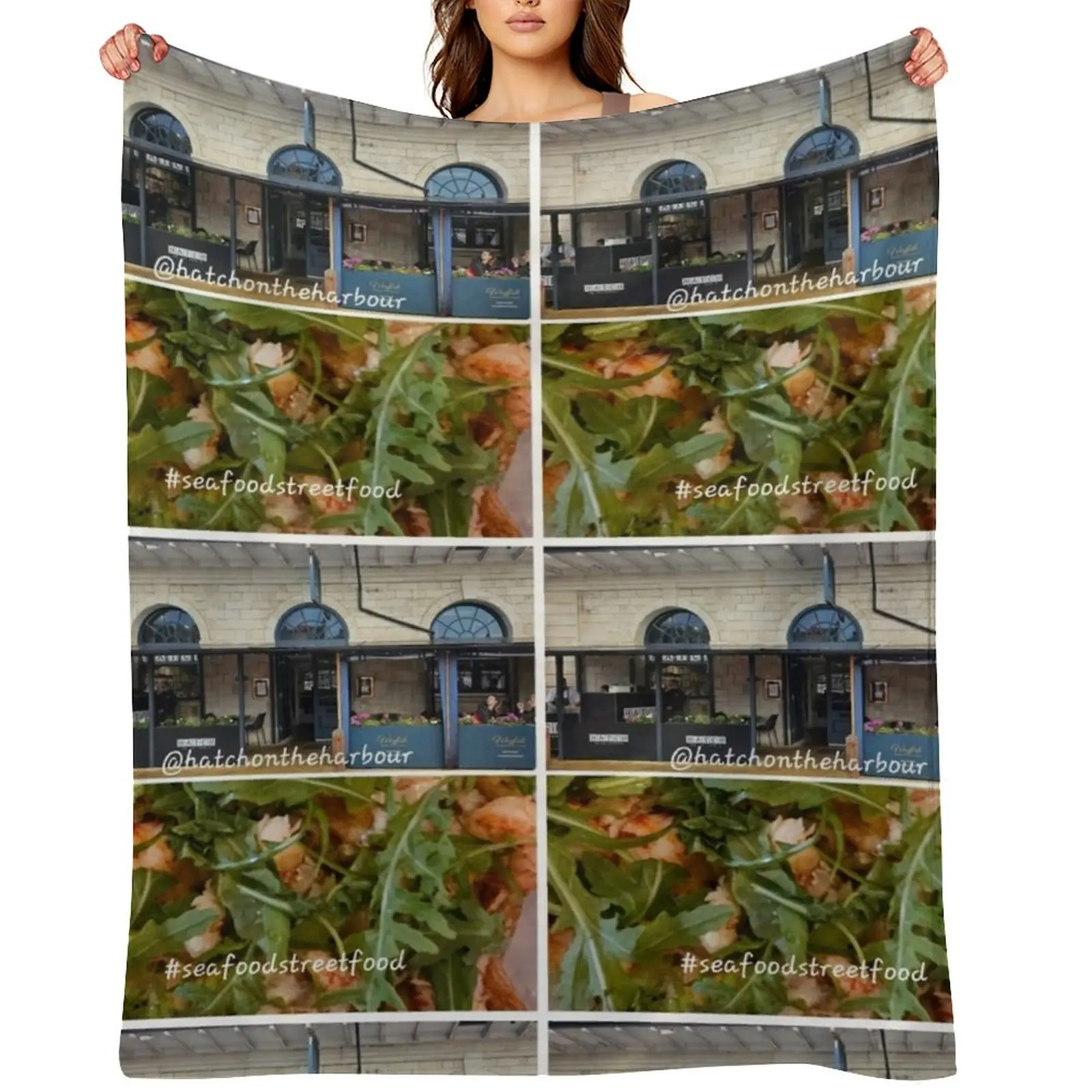 

Seafood on the Harbour Throw Blanket Sofas For Baby decorative Bed linens Blankets