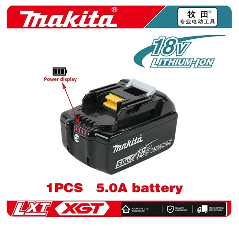 Makita-Batterie lithium-ion aste pour outil électrique, LED de subdivision, 100% Ah, 18V LXT BL1860B, BL1860BL1850, BL1830, 6.0 d'origine