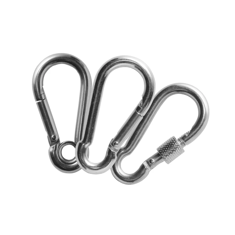 Gran descuento, 1 Uds., mosquetón M12 de acero inoxidable 304, gancho a presión, cerradura con llave