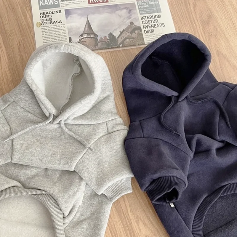 Fashion Dog Hoodie for Dogs Clothes Classic Grey Pet Sweatshirt Autumn Winter Warm Puppy Costume Soft Pet Dog Pullover Chihuahua