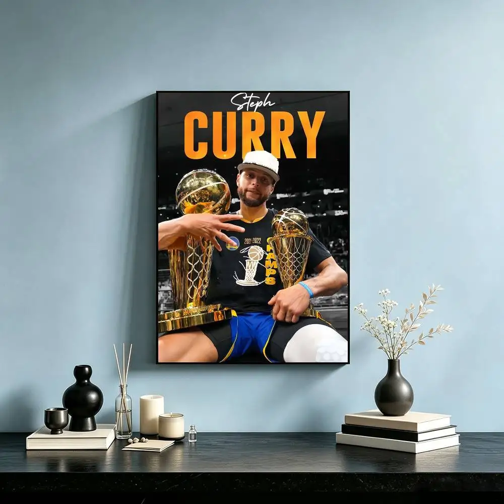 S-Stephen Curry Basketball Superstar Poster Waterproof Wall Art Sticker For Bar Living Room Vintage Decor High Quality Print