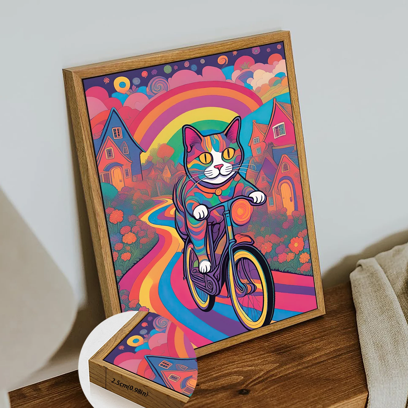 Peinture décorative de chaton mignon, cadre en forme de L, Art mural pour chambre à coucher et salon, décoration de maison, décoration murale intérieure pour animaux de compagnie