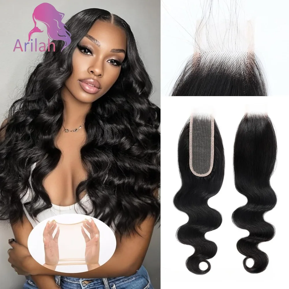 

10-22 дюйма человеческие волосы 2x6 объемная волна кружевная застежка глубокая часть натуральный цвет 150% плотность полный конец бразильские девственные волосы