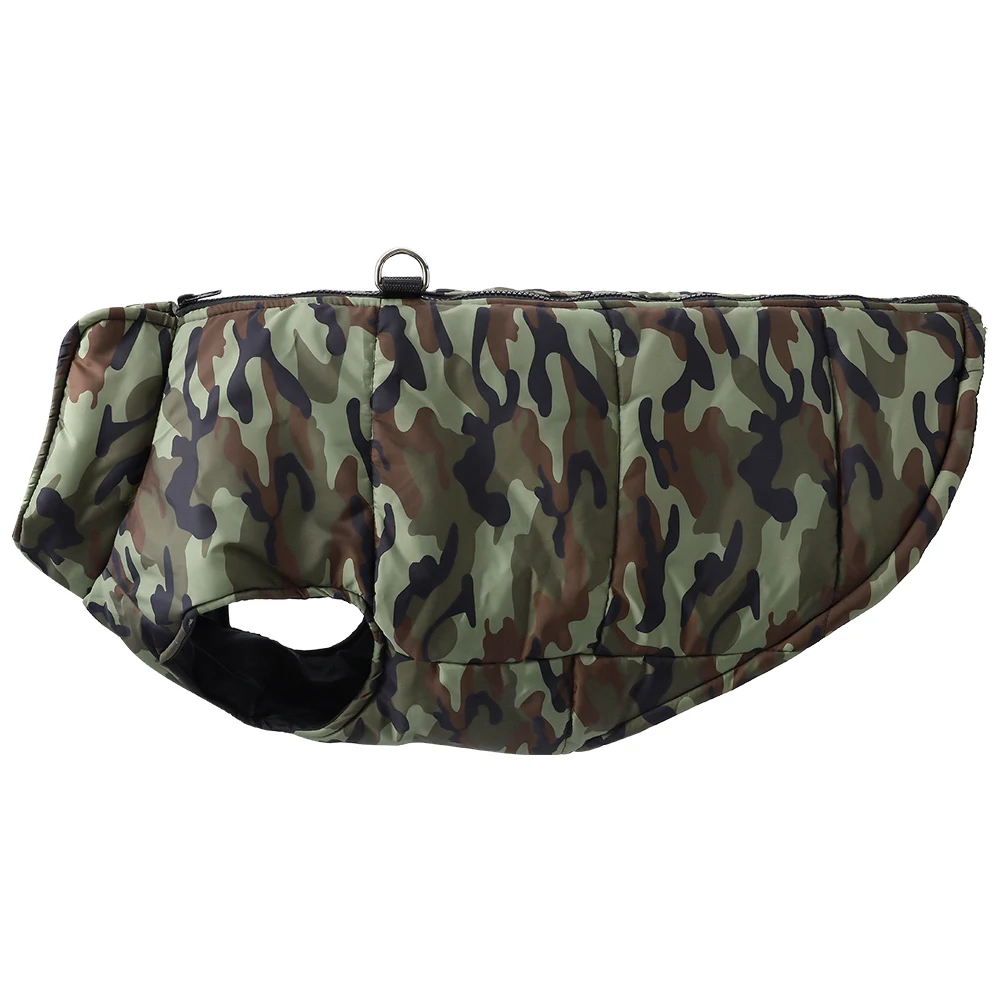 Winter Warm Clothes for Medium Large Dogs Windproof Padded Dog Vest Jacket with D-ring Fashion Camouflage Print Labrador Outfits