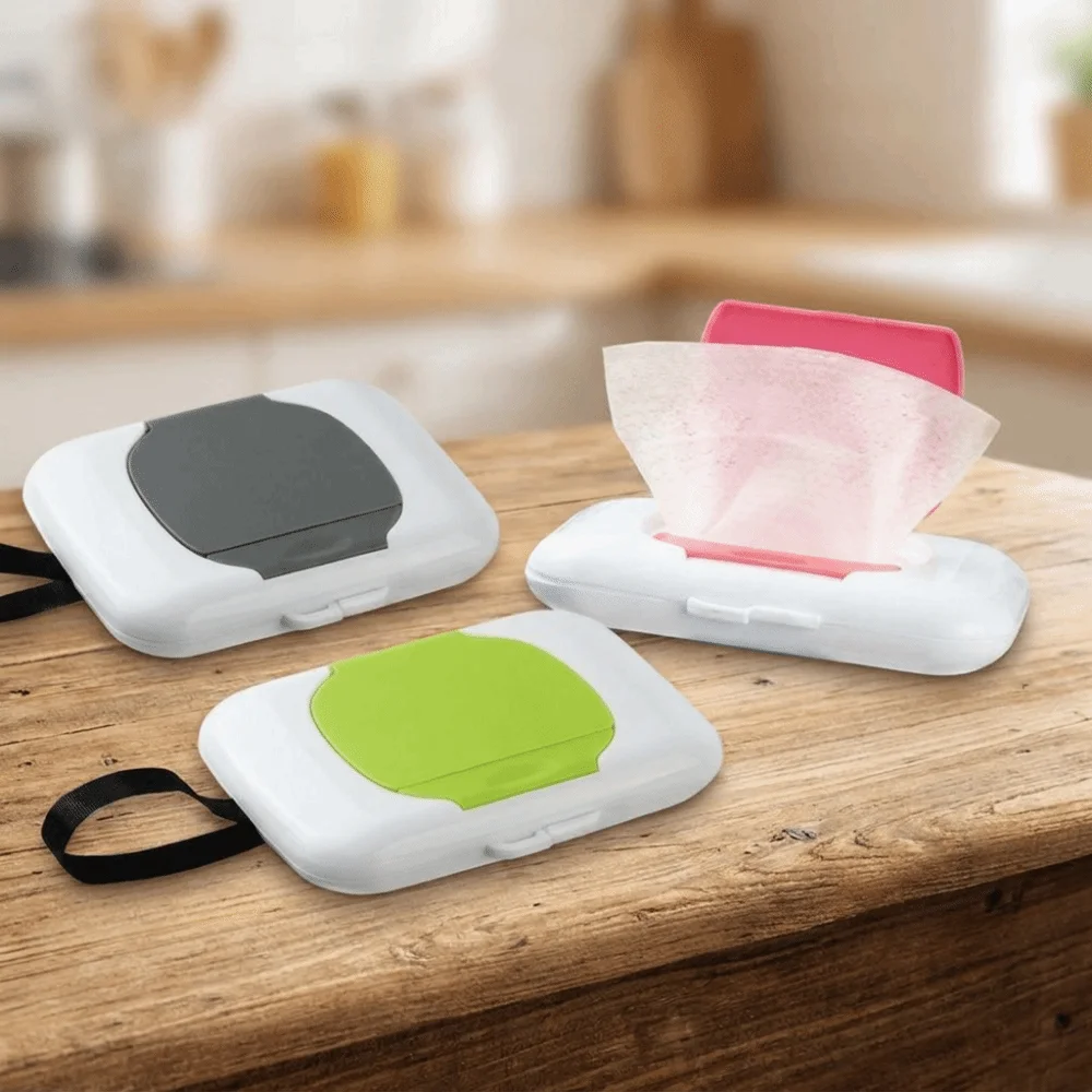 Multi-functional Refillable Wipes Dispensers Plastic Waterproof Wipe Holder Sealed Dust-proof Wet Wipe Case Crib