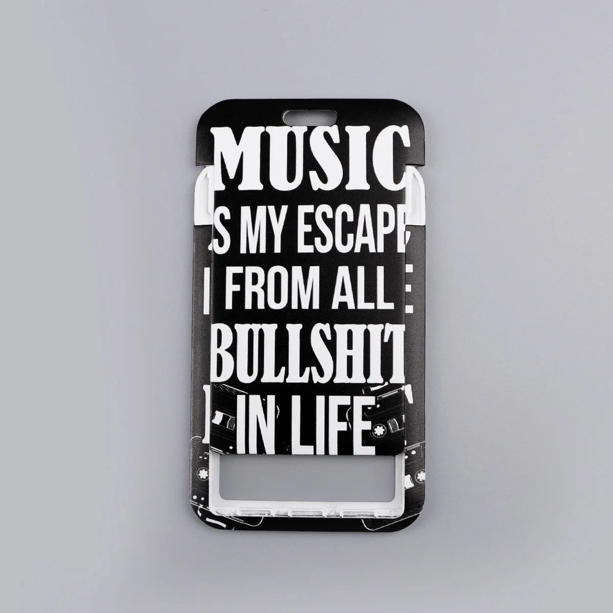 

MUSIC IS MY ESCAPE Quote Mobile Phone Charm Keyring Keychain Women Men Lanyard for Keys ID Credit Card Cover Badge Holder