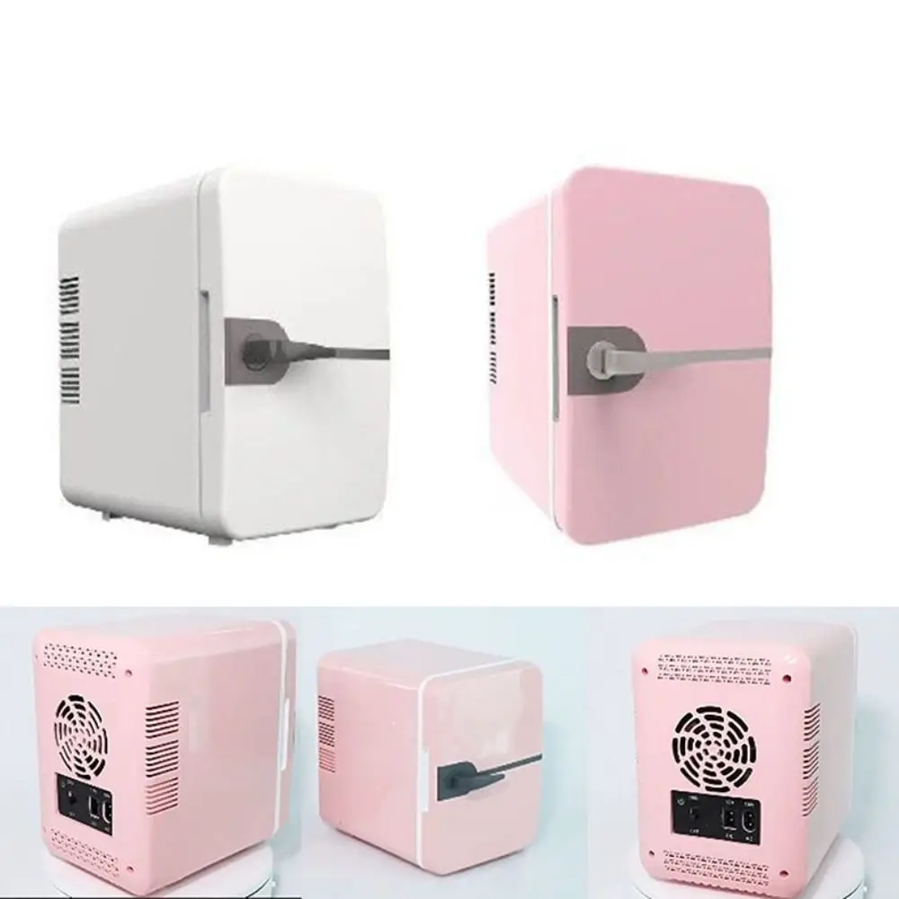 Compact Portable Car Refrigerator Lightweight with Ornate Handle Makeup Fridge Cooler Safe USB Charging 4L Mini Fridge Car