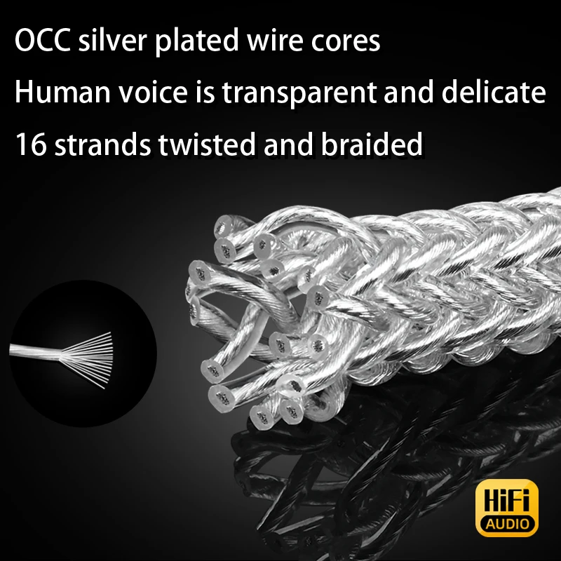 ATAUDIO Hifi سماعة كابل 16 السواحل OCC الفضة مطلي الأساسية سماعة كابل ل Sennheiser HD580 HD600 HD650 HD25 HD660S