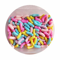 Pastel Colorful Jelly Bean Resin Flat Back Cabochon Kawaii Charms DIY Resin Craft Decoration Embellishment