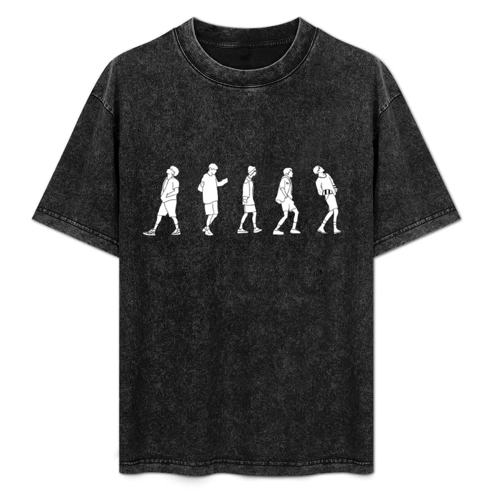 

TXT 0X1=LOVESONG MV Walking minimalist white ver T-Shirt summer clothes rapper graphic tees clothing for men