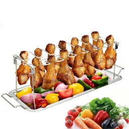 Kip Houder Rack Grill Stand Roosteren Voor Bbq Non Stick Rvs