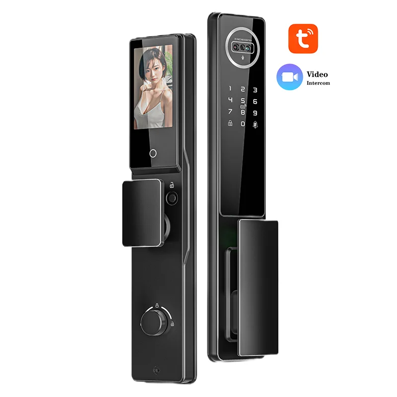 Enrique Tuya China Wholesale  Wooden  With Camera And Fingerprint Real Time Intercom  Recognition Face Door Lock