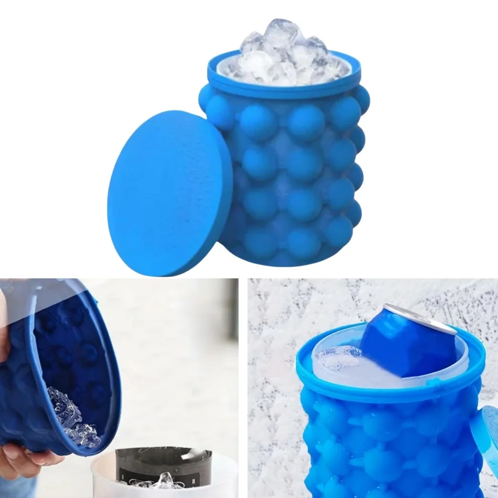 Portable Silicone Ice Cube Maker Mini Beer Whiskey Ice Cooler Space Saving Accelerated Freezing Tool Kitchen Accessories