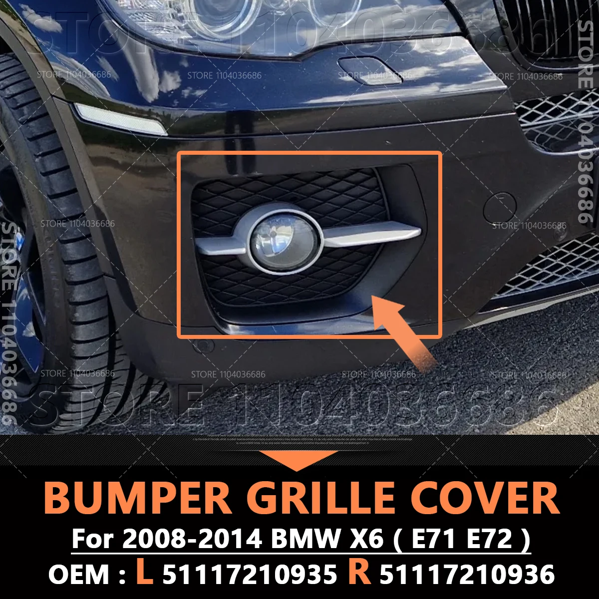 

Для BMW X6 (E71 E72) 2008-2014 гг., вставки переднего бампера, противотуманная фара, решетка, крышка 51117210935 51117210936