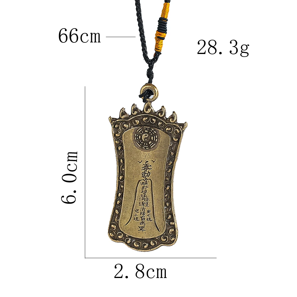 Solid Brass Pixi Pendant Necklace Taoist Tai Chi Bagua Peace Amulet Choker Necklaces Lucky Auspicious Protection Jewelry Gift