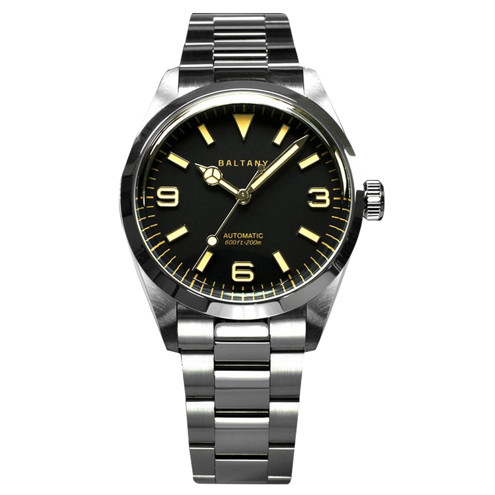 Baltany Herren-Automatikuhr, 39 mm, mechanische Armbanduhr, Bubble-Saphirspiegel, Taucheruhr, 200 m wasserdicht, C3, leuchtend, ST2130/SW200